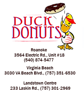 Duck Donuts with locations in Roanoke, Virginia Beach, and Landstown Centre.